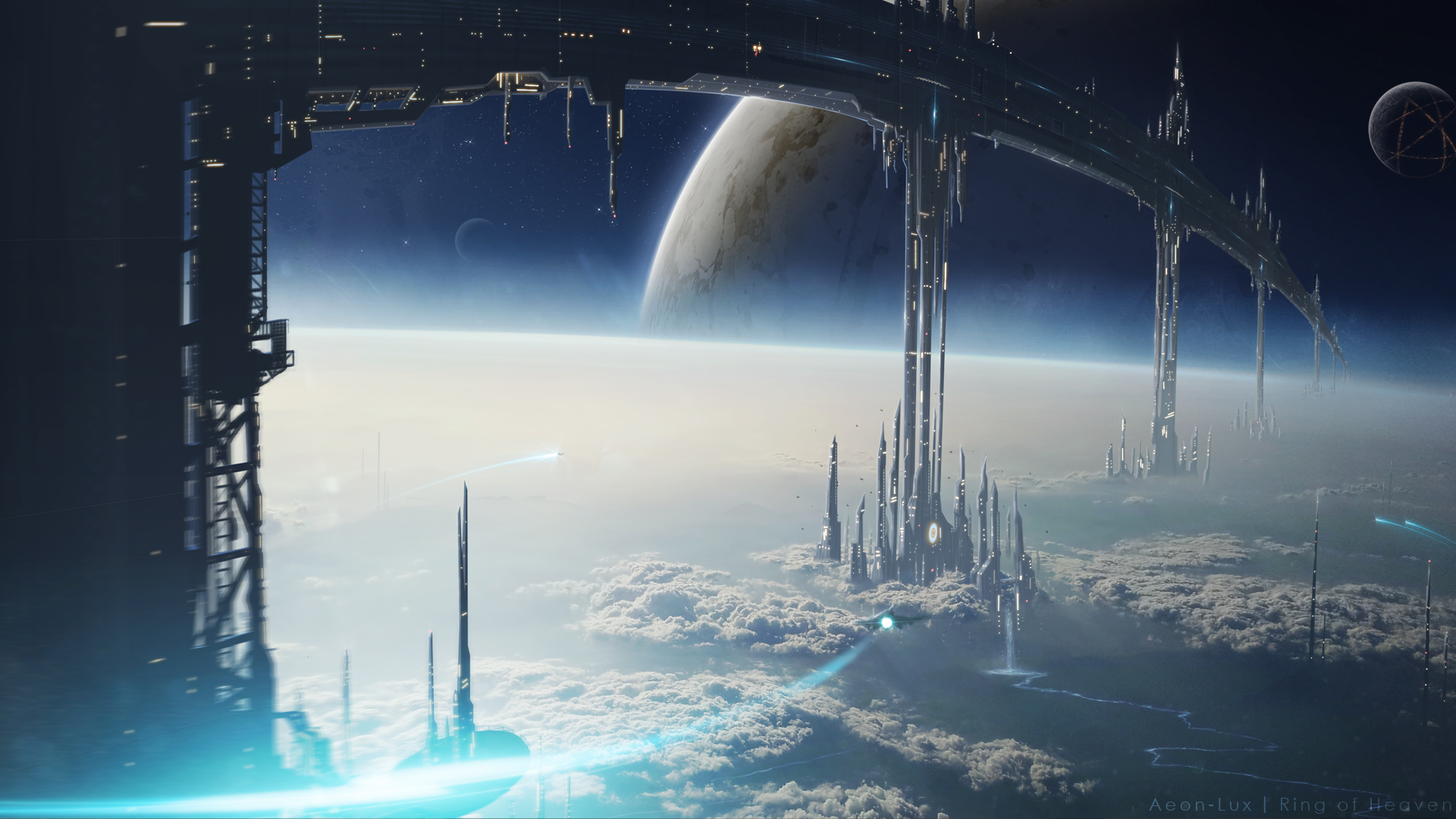 Futuristic digital cityscape